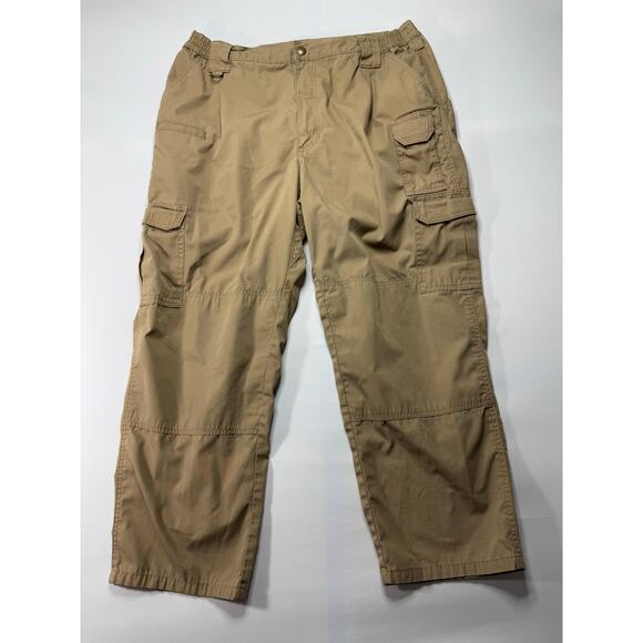 5.11 Tactical Other - 5.11 Tactical Men's Khaki Elastic Waist Cargo Work Pants - Size 40x27.5